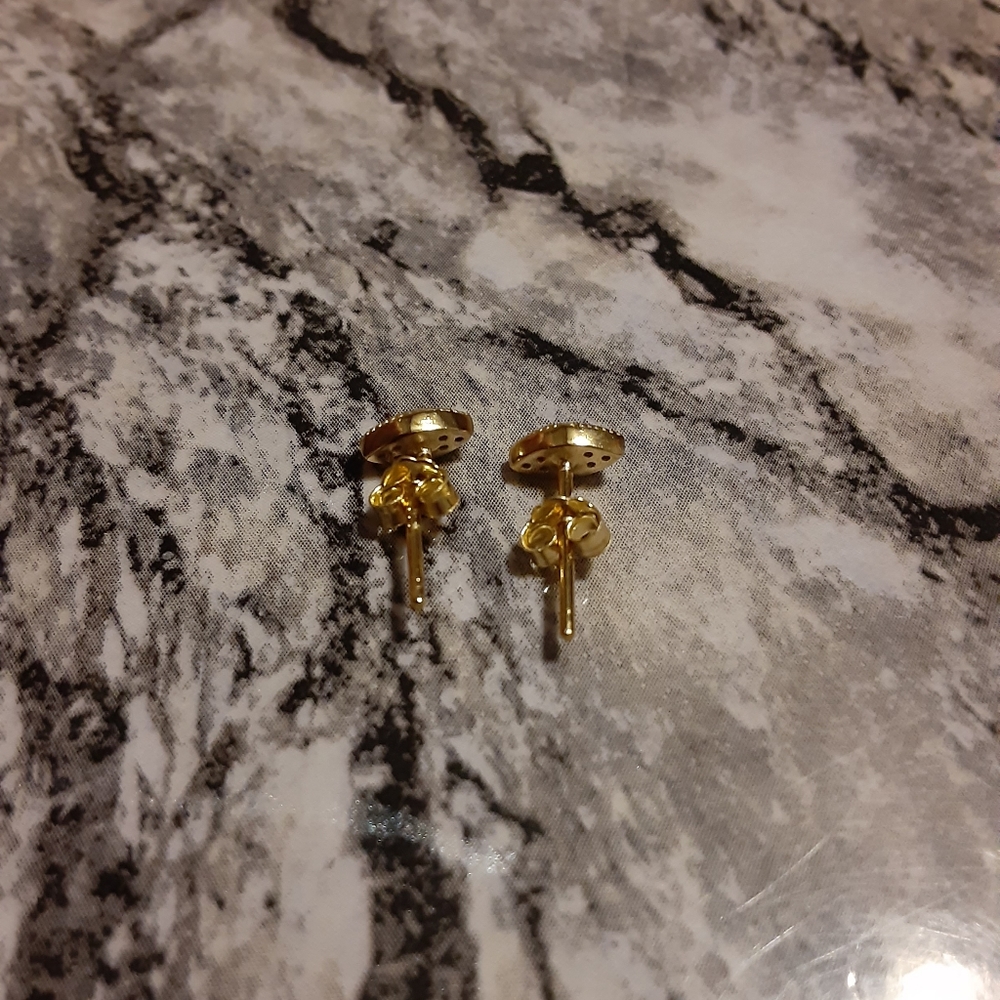 Sterling Silver 925 CZ evil eye earring studs - Picture 3 of 4